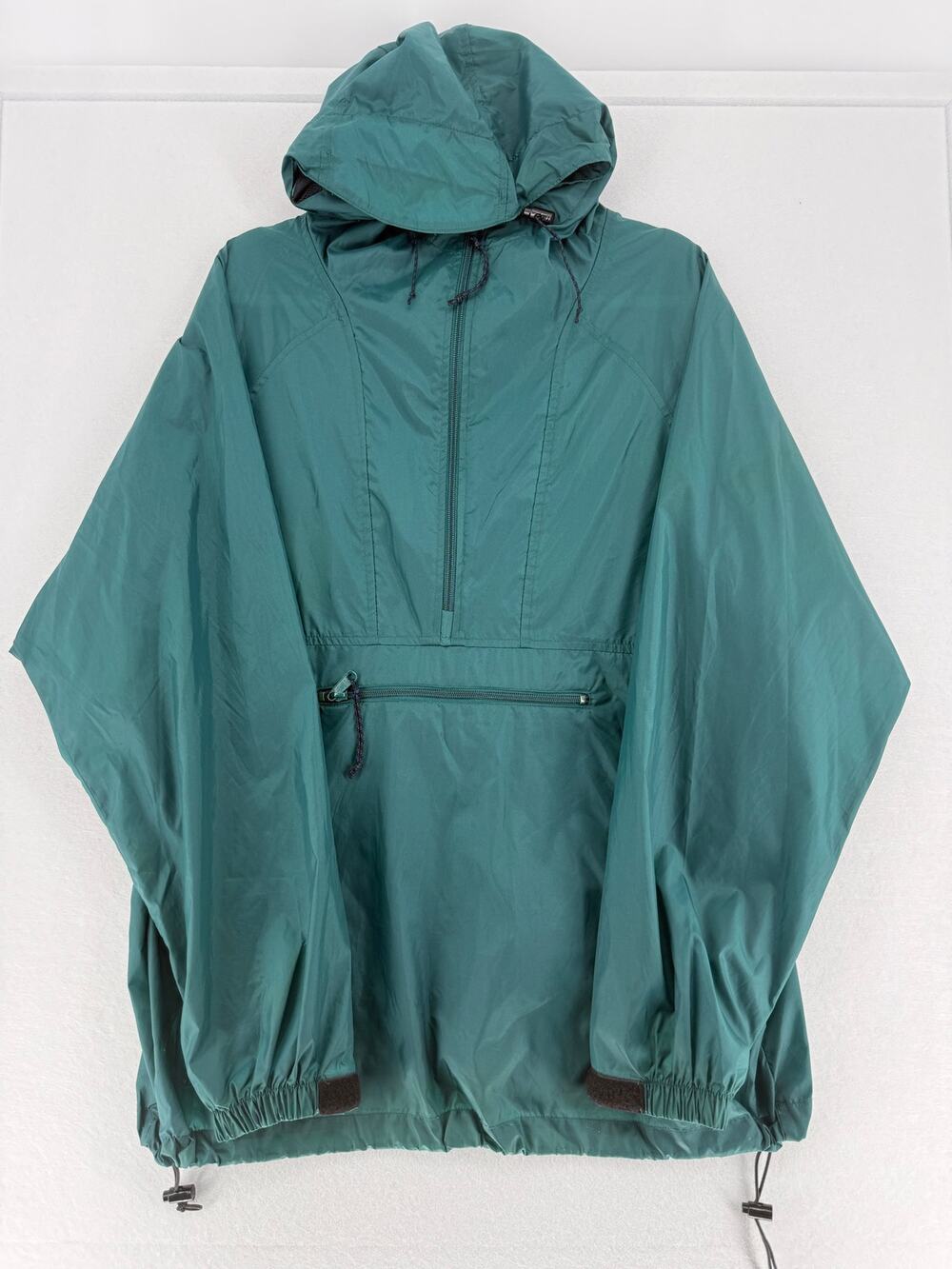 Vintage 90s REI Anorak Jacket Mens M Teal Nylon Pullover Windbreaker Hood